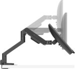 BenQ BSH01 Ergo Monitor Arm, Gas Spring Desk Mount 17–45" up to 20kg, Heavy Duty, Curved Monitor Compatible, Top Clamp/Grommet, No Sag, VESA 75x75/100x100, - Image 7