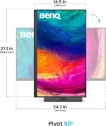 BenQ PD2706QN 27” 2K QHD (2560x1440) Monitor for Mac, IPS, 95% P3, 100% sRGB/Rec.709, 90W USB-C, 100Hz, Software Calibration - Image 7