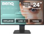 BenQ GW2490C 23.8" 1080p FHD 144Hz IPS Eye-Care Home Office Monitor, USB-C, 1080x1920, Visual Optimiser, Flicker-free,