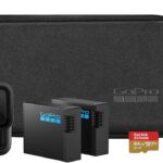 GoPro HERO13 Black Accessory Bundle - Includes The Handler (Floating Hand Grip), 2 Enduro Batteries, 2 Curved Adhesive Mounts, 64GV SanDisk MicroSD Card, Carrying Case,