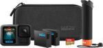 GoPro HERO13 Black Accessory Bundle - Includes The Handler (Floating Hand Grip), 2 Enduro Batteries, 2 Curved Adhesive Mounts, 64GV SanDisk MicroSD Card, Carrying Case,